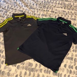 2 Pack Adidas Athletic Polo Shirts size 8
